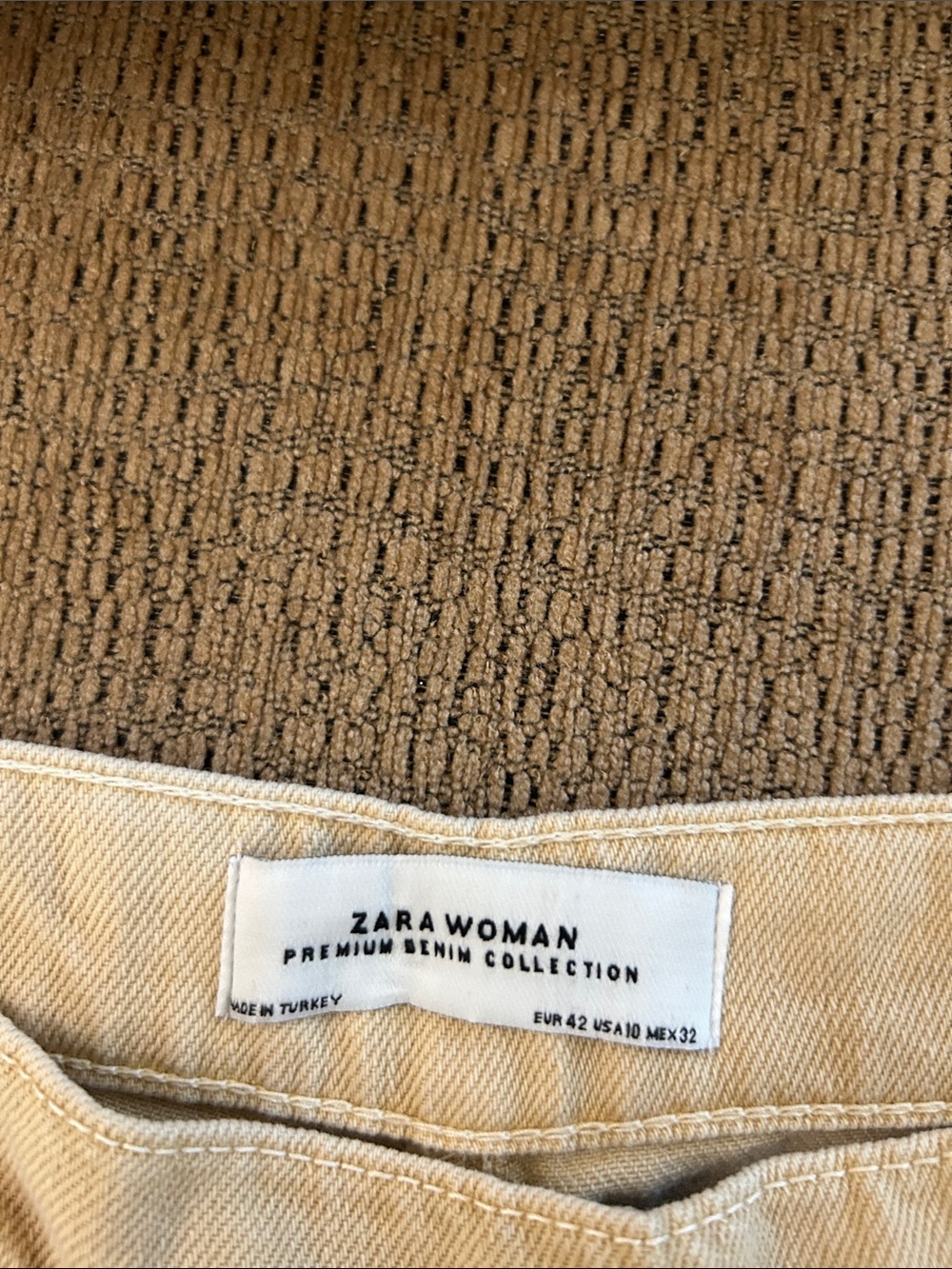 Wide Leg Tan denim Pants - Picture 2 of 3